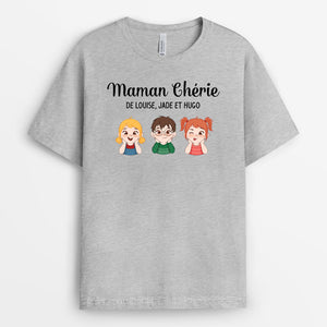 3777AFR2 mamie cherie des petits enfants  tee shirt personnalise mamie 3777A