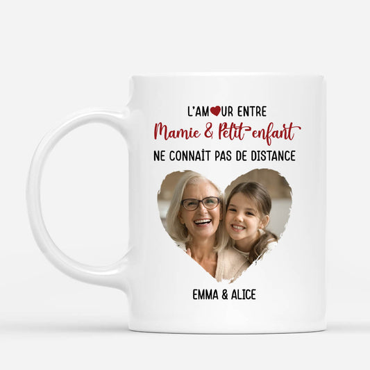 3779MFR3 lamour entre mamie et petit enfant ne connait pas de distance avec photo  mug mamie personnalise 3779M
