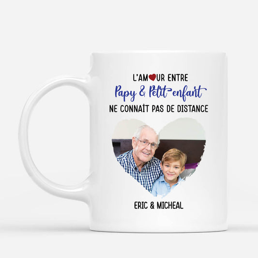 3779MFR3 lamour entre papy et petit enfant ne connait pas de distance avec photo  mug pour papy personnalise 3779M