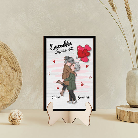 3783QFR2 plaque en bois personnalisee pour couple ensemble depuis 3783q3l8g