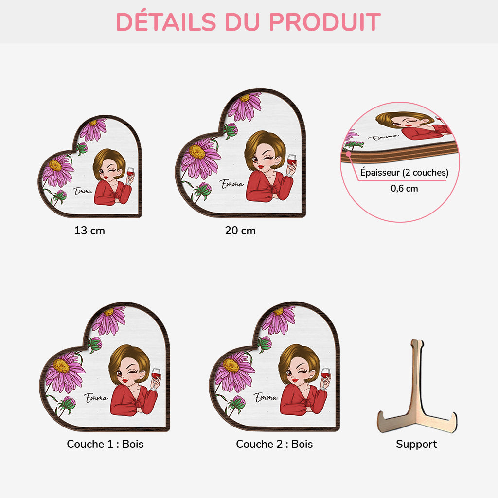 3798QFR3 plaque femme avec fleur en bois personnalisee 3798q5l7a