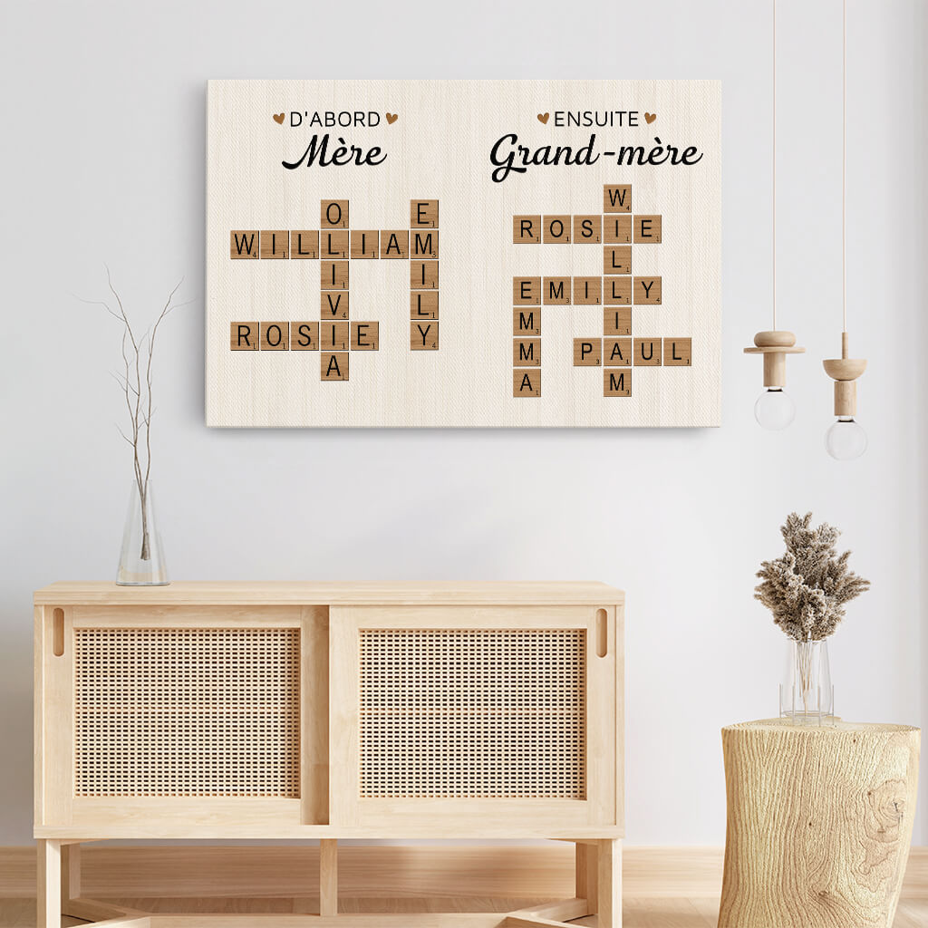 3800CFR3 tableau mamie personnalise  dabord maman maintenant mamie  cadeau mots croises 3800C_d44dcf66 22c3 47e0 ad2d 6b6c0c1e53b6