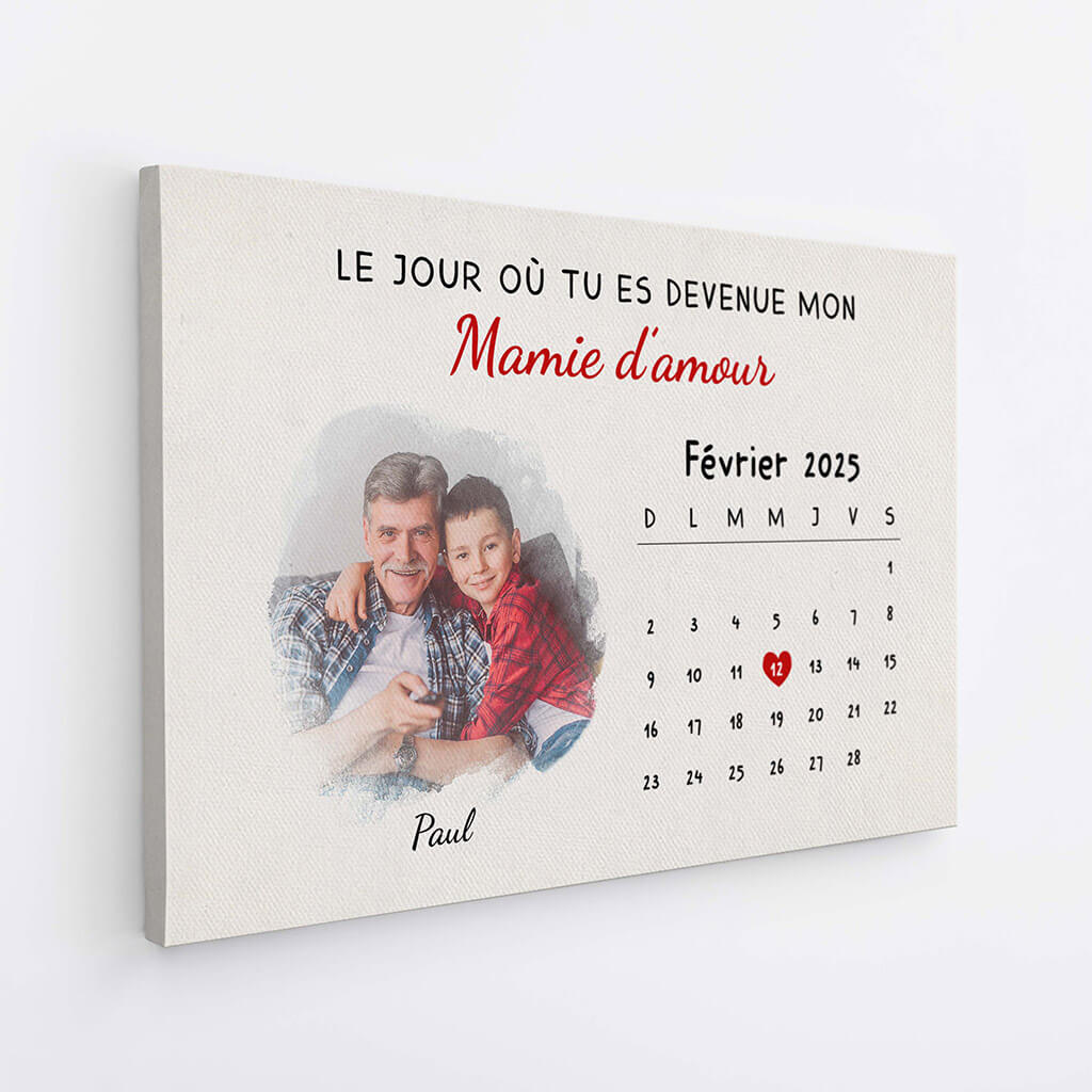 Le Jour Où Tu Es Devenue Ma Chère Mamie - Cadeau Personnalisé | Toile ...