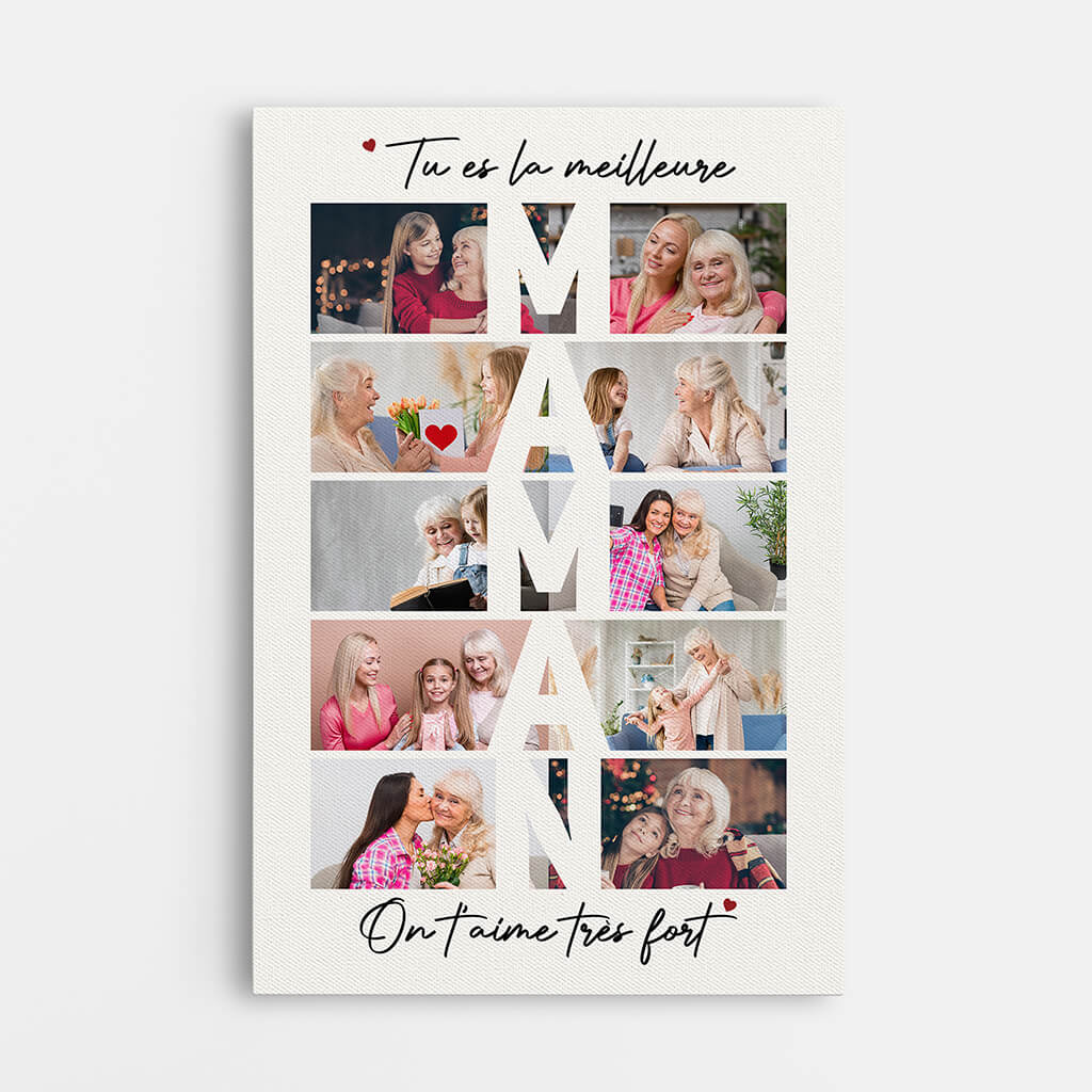 Tu Es La Meilleure Mamie Avec Photos - Cadeau Personnalisé | Toile Pour Mamie