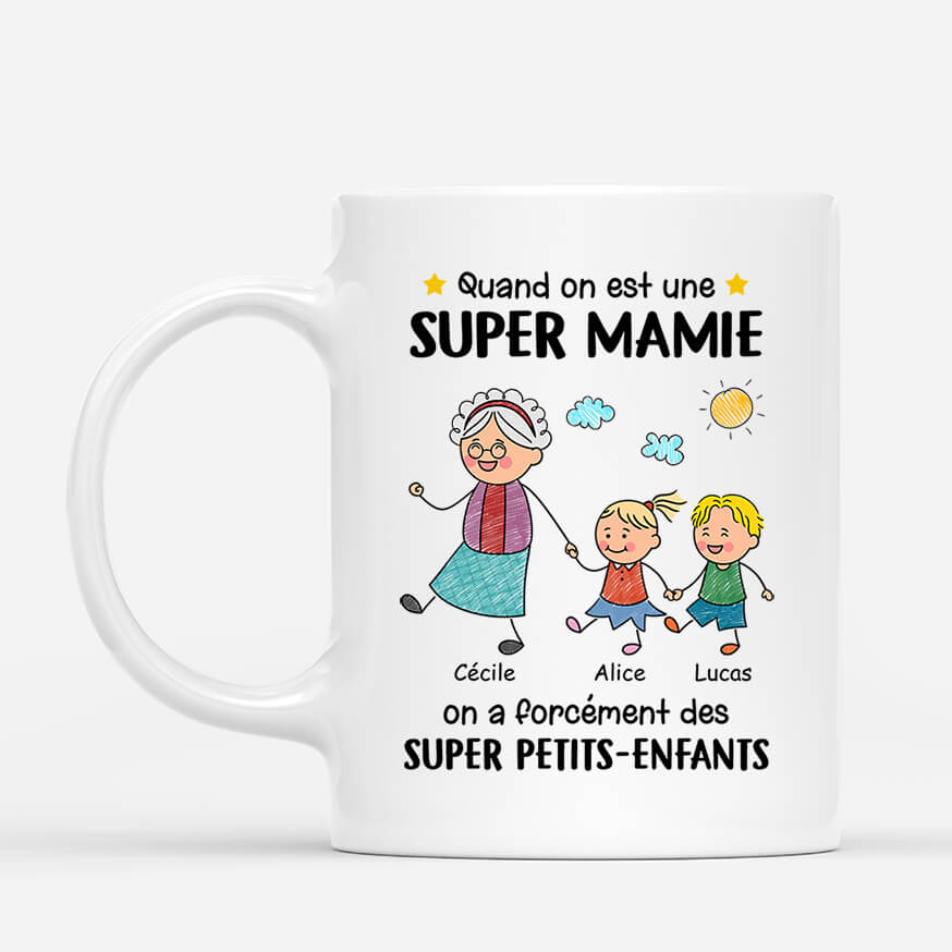 Quand On Est Une Super Mamie Version Dessin Crayon - Cadeau Personnalisé | Mug Pour Mamie