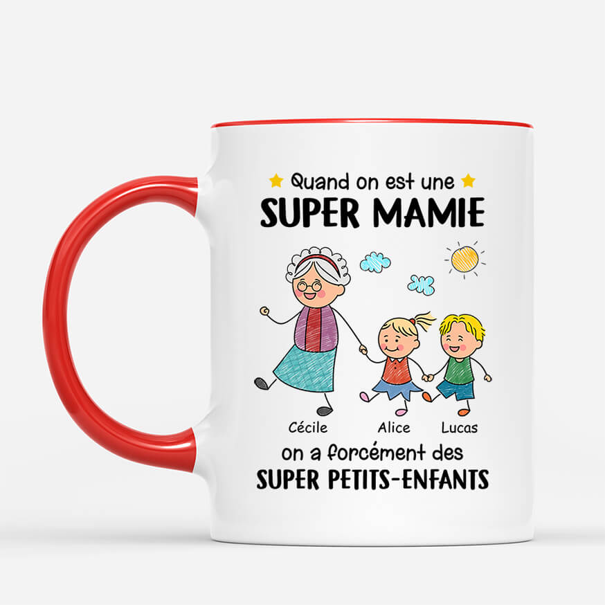 3820MFR2 mug personnalise grand mere  quand on est une super mamie 3820M6E8A