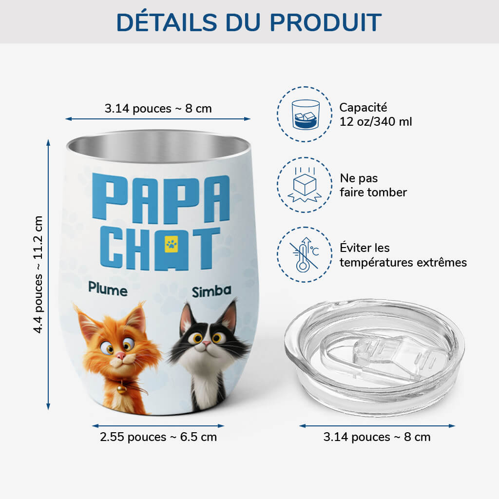 3833TFR3 verre a vin personnalise avec couvercle maman chat papa chat 3d design cartoon 3833T5I5D