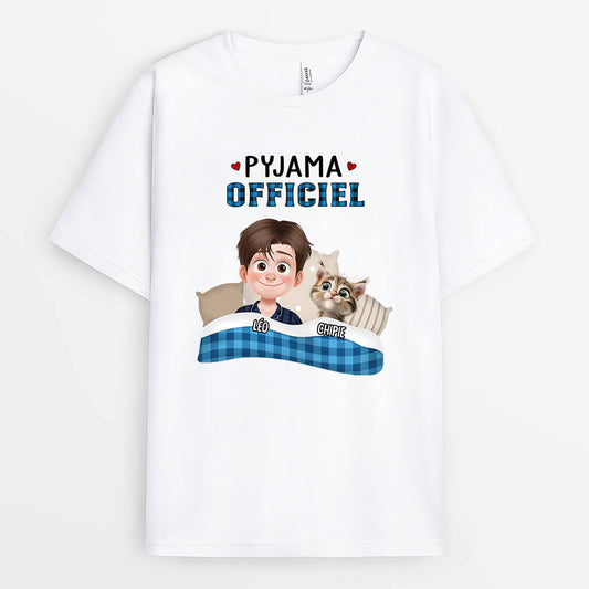 3851AFR1 tee shirt personnalise chat pyjama officiel design cartoon 3851A6M0D