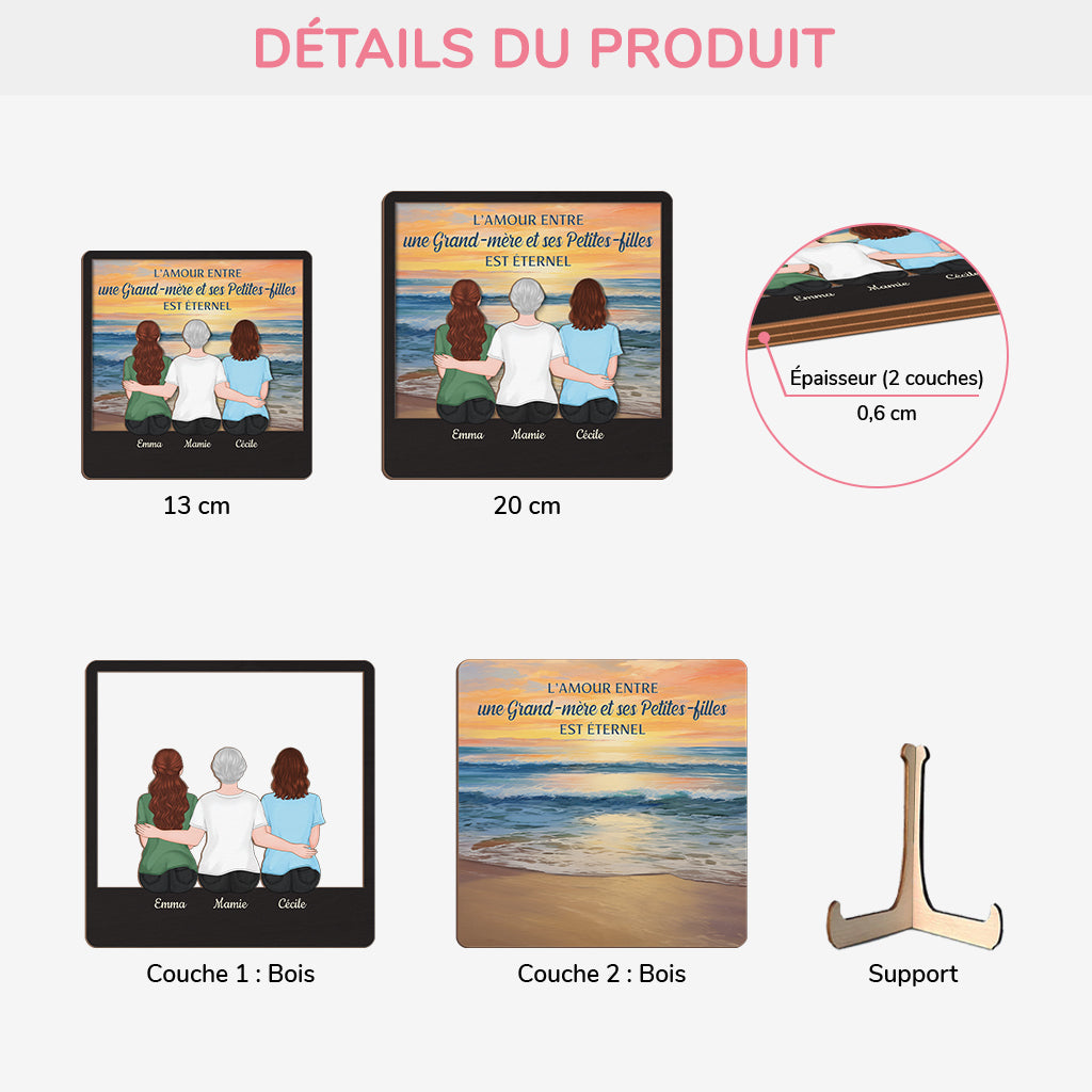 3864QFR3 plaque en bois personnalisee lamour entre mere et fille 3864qki7a