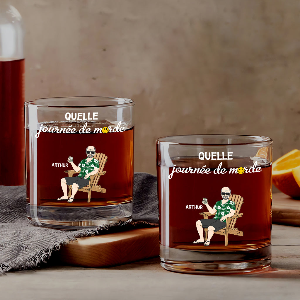 Quelle Journée De Merde - Cadeau Personnalisé | Verre À Whisky Pour Homme