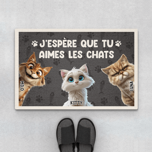 3872DFR1 paillasson personnalise aimer les chats 3872DTN5D