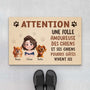 3882DFR1 paillasson chien personnalisable attention design cartoon 3882D8H0C