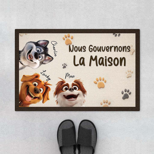 3885DFR1 paillasson personnalise chien 3d nous gouvernons la maison 3885d6m5c_59f7bb3d 632d 41bb 8cb6 059f6795234e