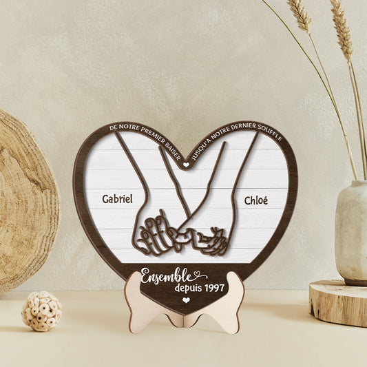 3895QFR2 plaque en bois personnalise couple pour toujours 3895qkl3g