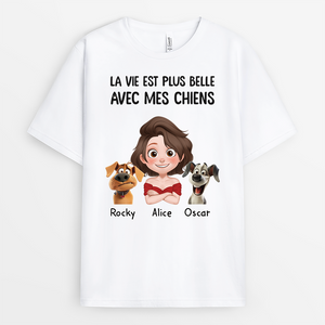 3903AFR1 t shirt chien personnalise la vie est plus belle design cartoon 3903a5n0c_00ca01b9 e50e 49c7 9096 79c9813f16eb
