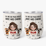3903TFR1 mug isotherme 590ml personnalise la vie est plus belle avec les chiens  3903T5N0C