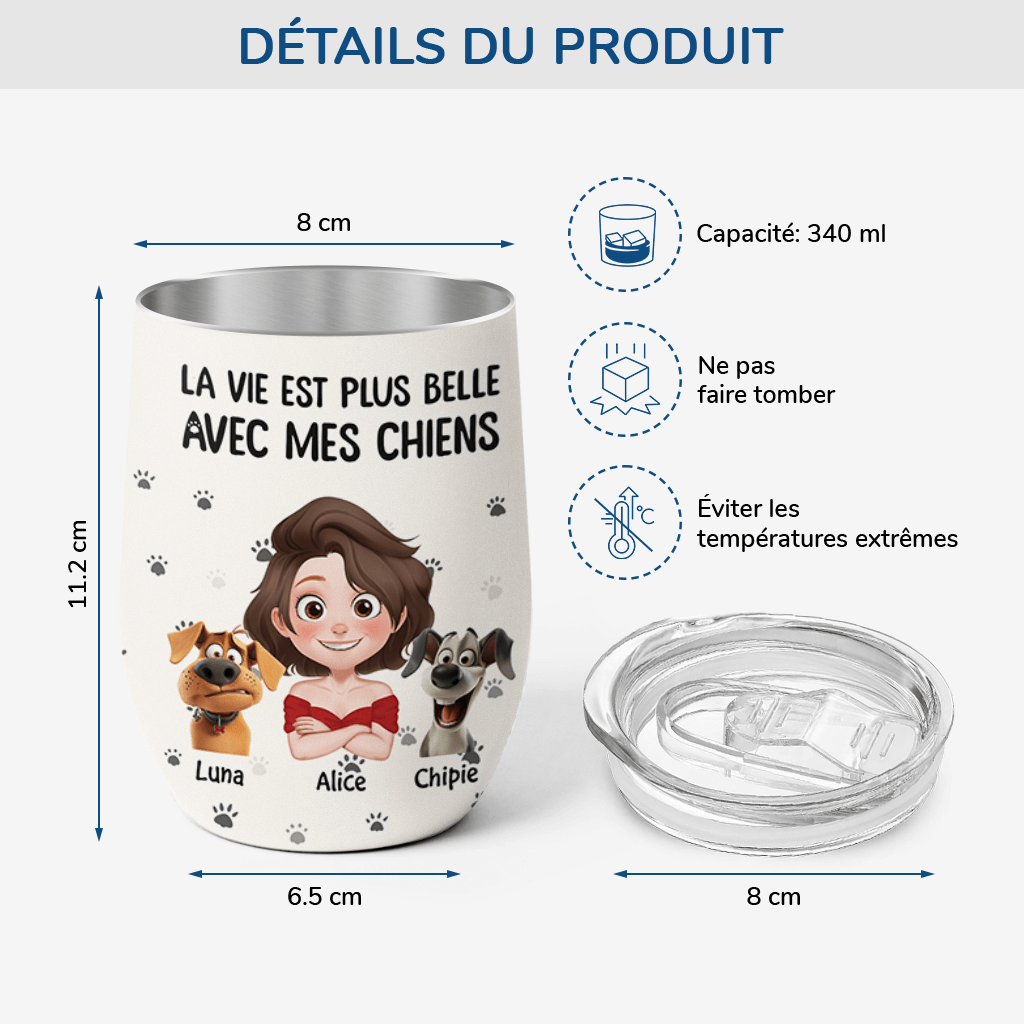 3903TFR3 mug isotherme 590ml personnalise la vie est plus belle avec les chiens  3903T5N0C_1