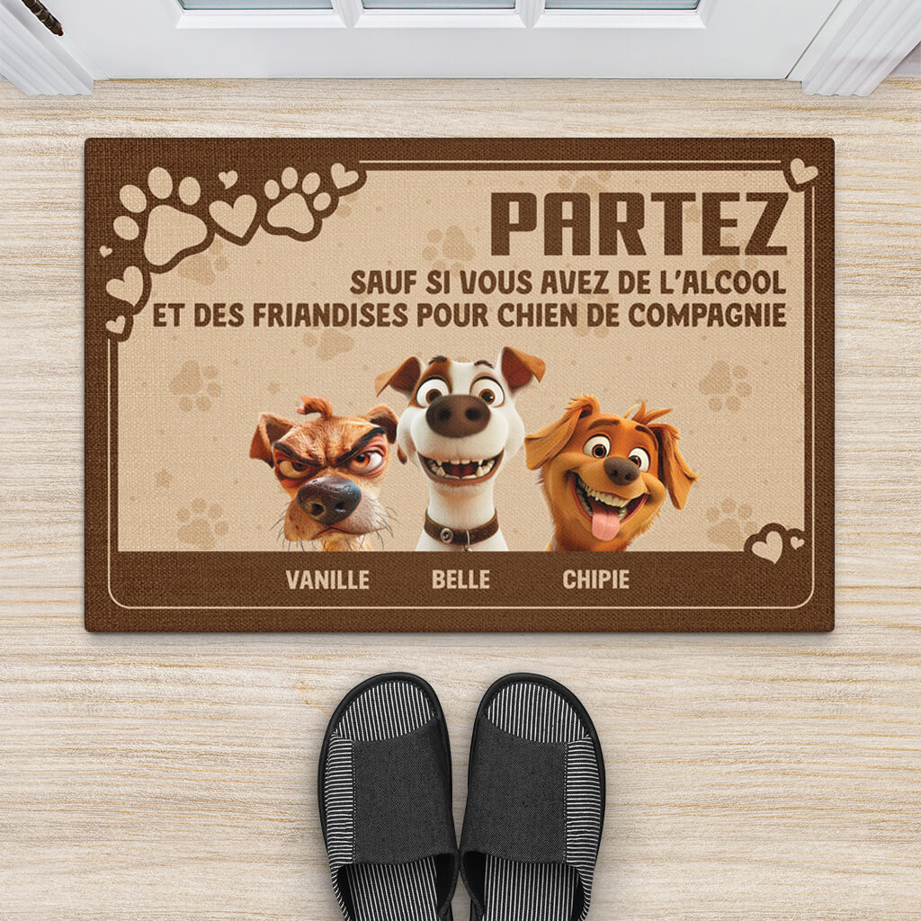 3905DFR2 paillasson personnalise chat partez sauf si design humour 3905D5T5C