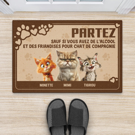 3905DFR2 paillasson personnalise chien partez sauf si design humour 3905D5T5C