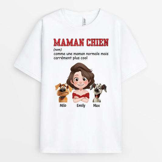 3912AFR1 tee shirt personnalise chien maman chien dessin anime 3d  3912A6L0C