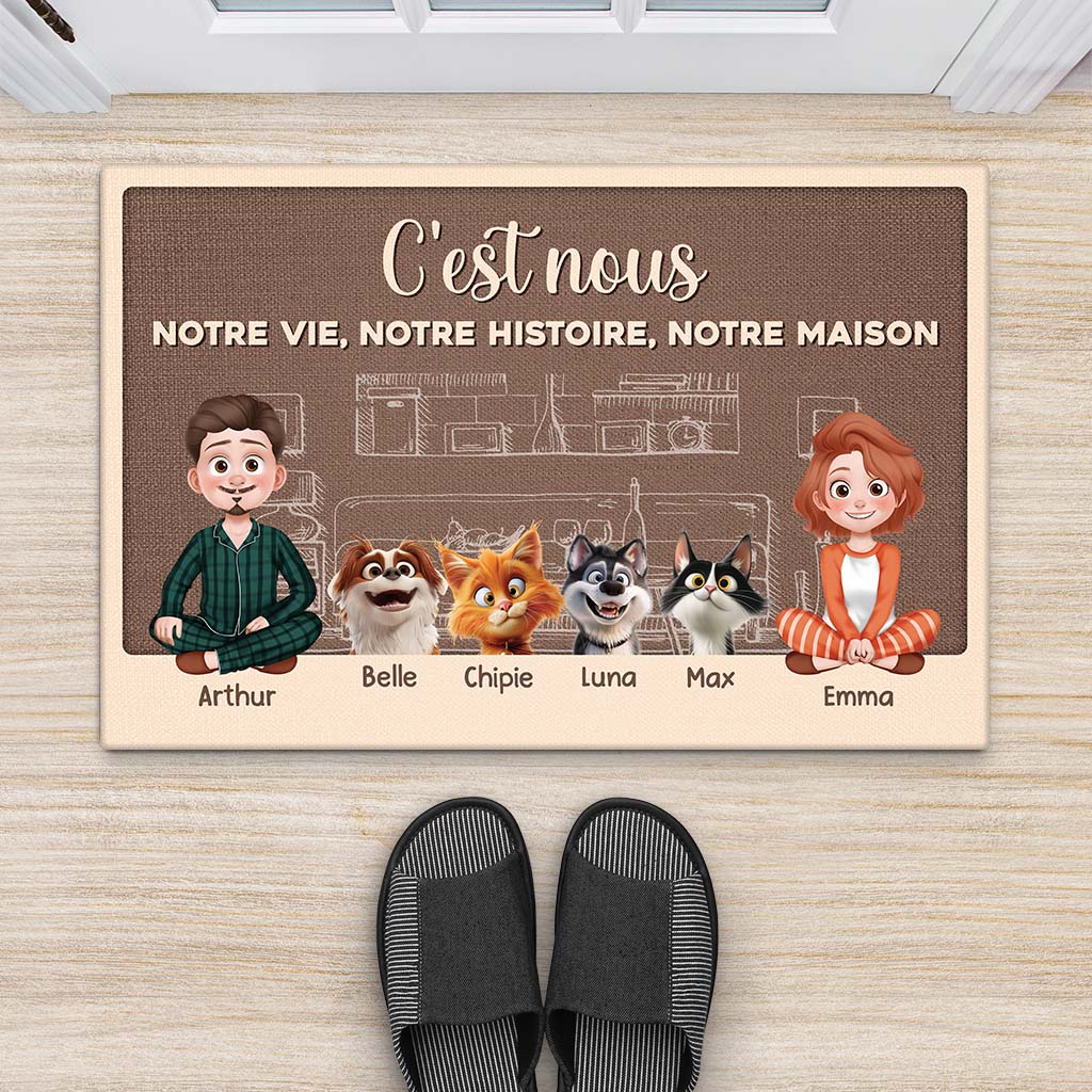 3915DFR2 paillasson personnalise cest nous dessin anime 3d 3915dtm0d