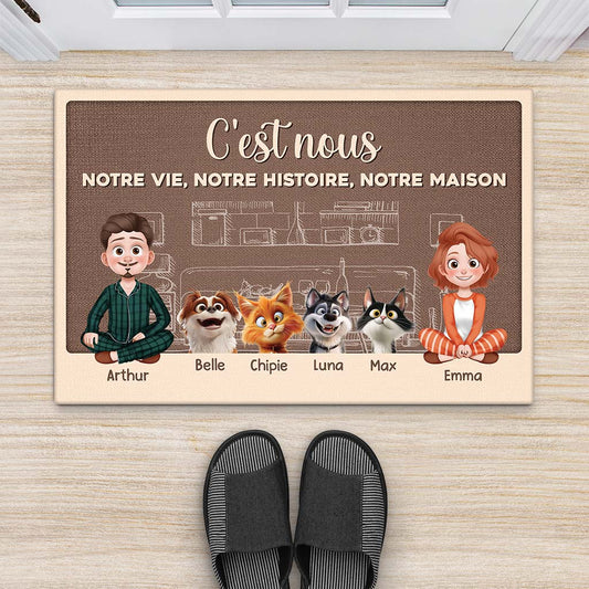 3915DFR2 paillasson personnalise cest nous dessin anime 3d 3915dtm0d