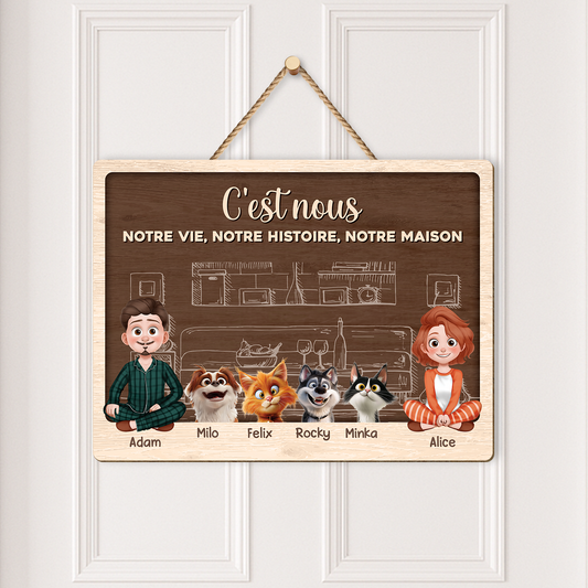 3915QFR2 plaque en bois personnalisee cest nous 3915qtn0d