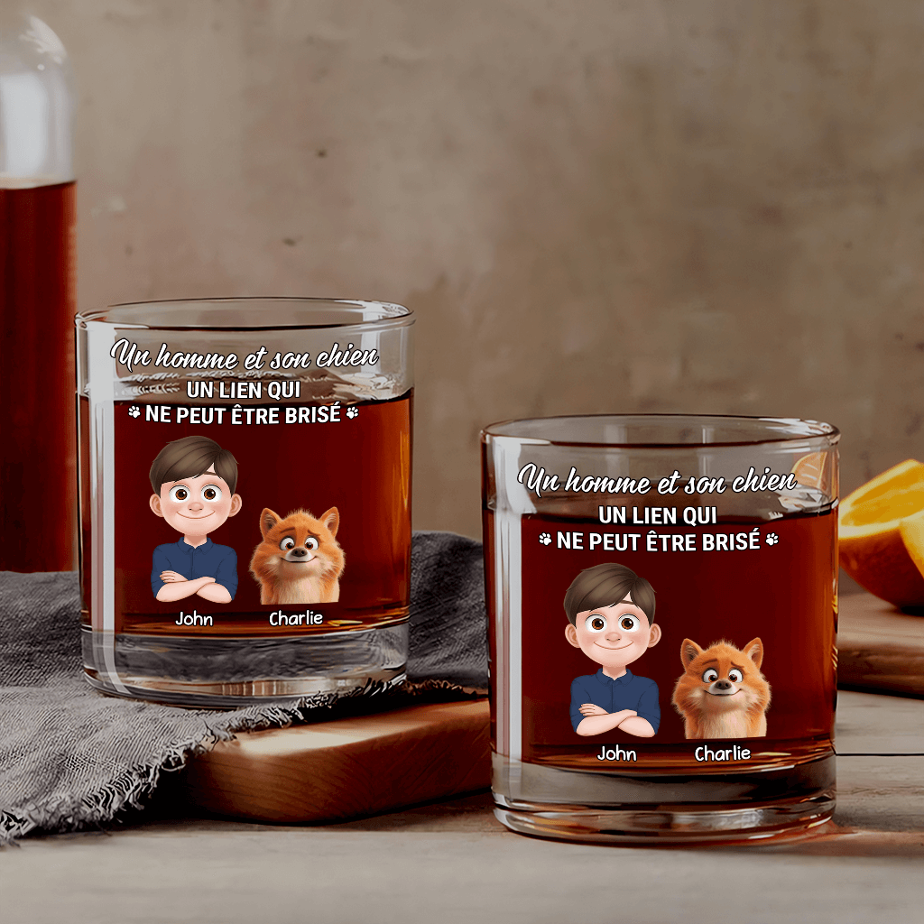 Un Lien Indestructible - Cadeau Personnalisé | Verre À Whisky Personnalisé Pour Amoureux Des Animaux