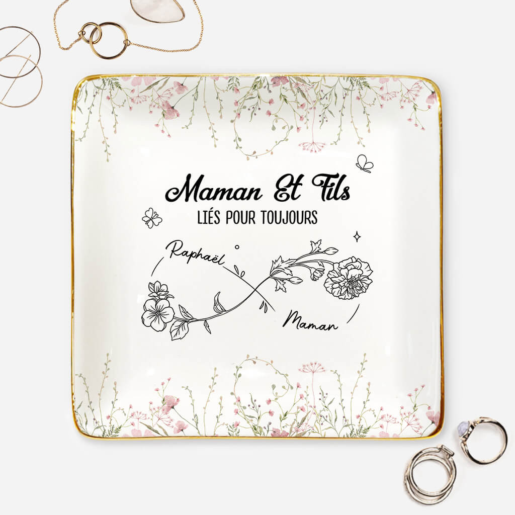 Nous Sommes Liés Pour Toujours - Cadeau Personnalisé | Coupelle À Bijoux Pour Maman