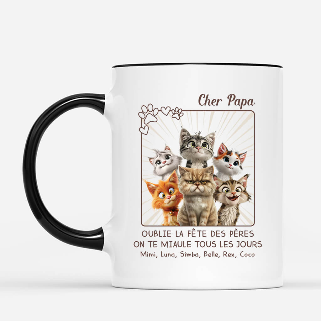 3922MFR2 mug avec chat personnalise on te miaule tous les jours 3922M8H5D