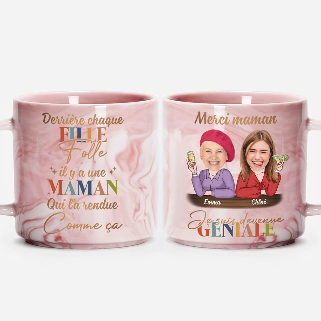 Merci Maman, Je Suis Devenue Géniale - Cadeau Personnalisé | Tasse Effet Marbre Pour Maman