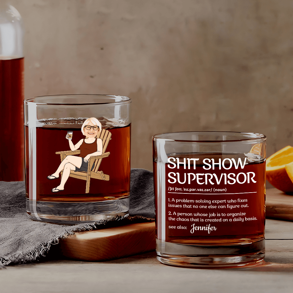 Superviseuse Du Bordel Avec Visage - Cadeau Personnalisé | Verre À Whisky