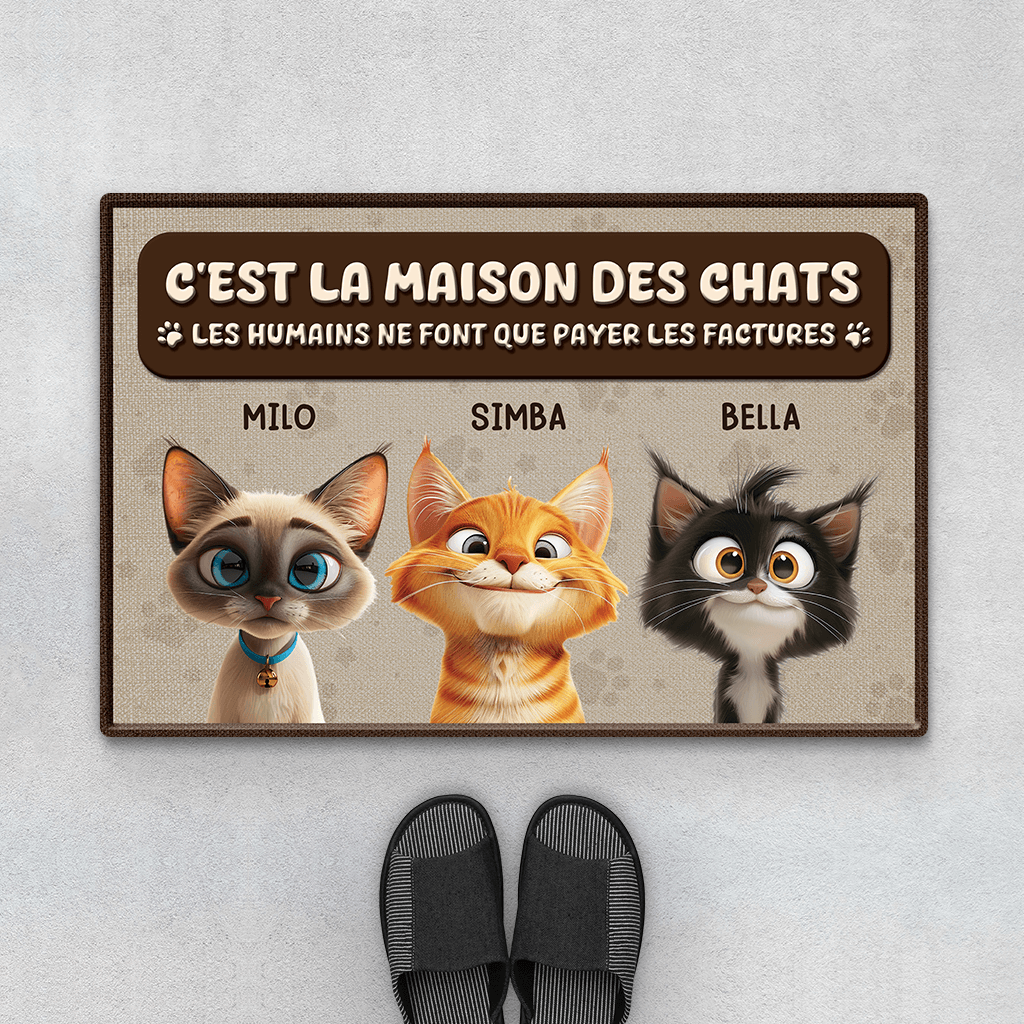 3940DFR1 paillasson chat personnalise maison des chats 3940D9N5D