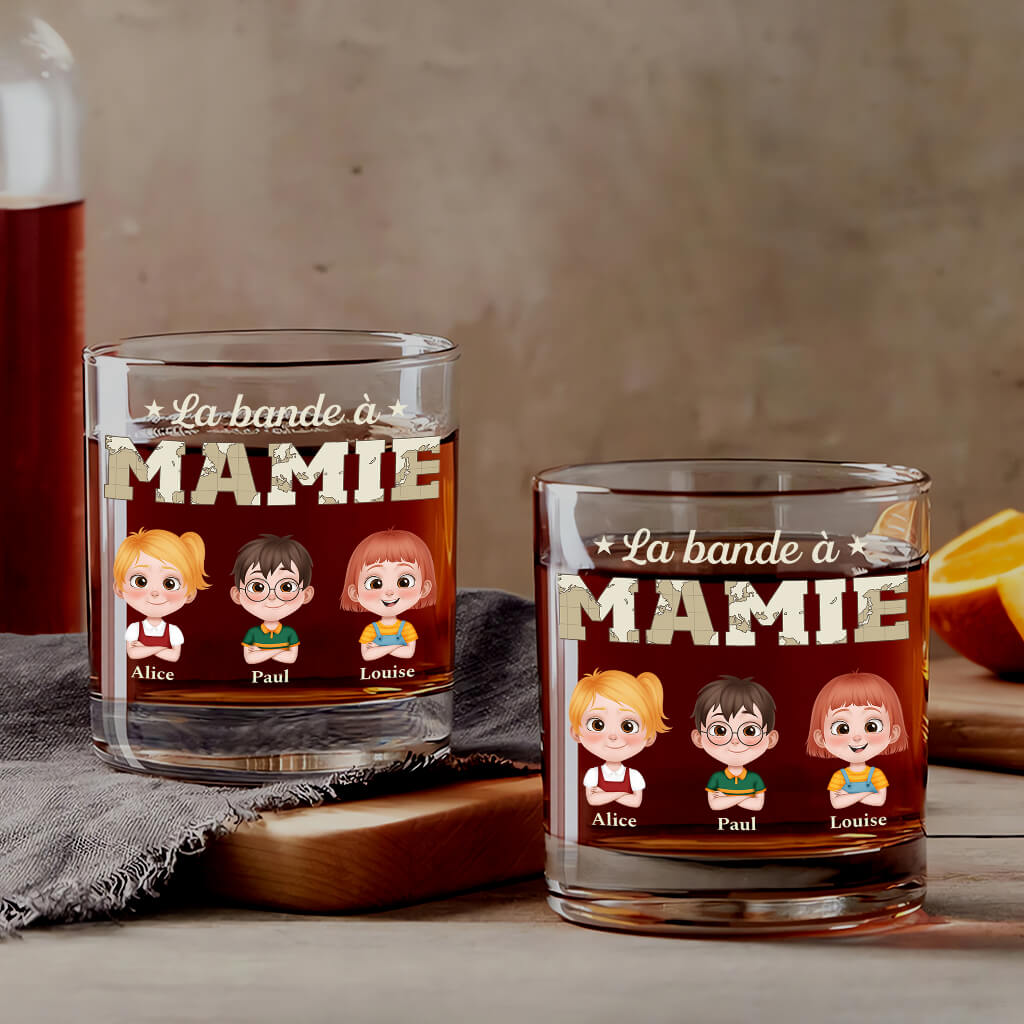 La Bande À Mamie Version Cartoon - Cadeau Personnalisé | Verre À Whisky Pour Femme