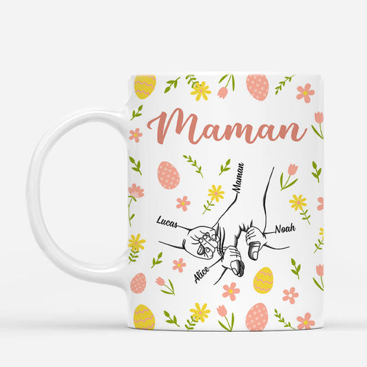 3946MFR1 mug personnalise pour paques mamie oeufs et fleurs  3946MKT7A