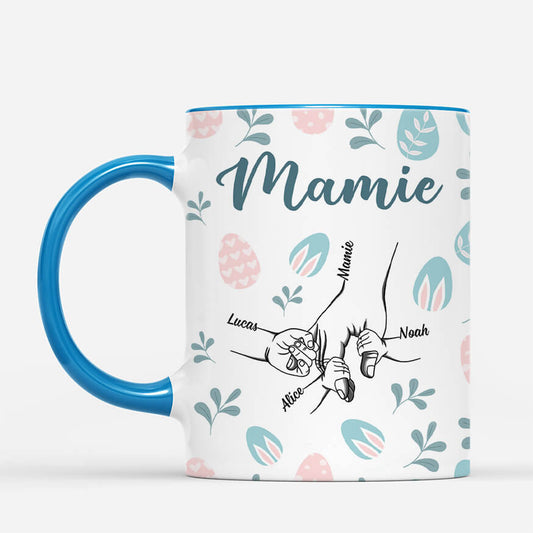 3946MFR2 mug personnalise pour paques mamie oeufs et fleurs  3946MKT7A