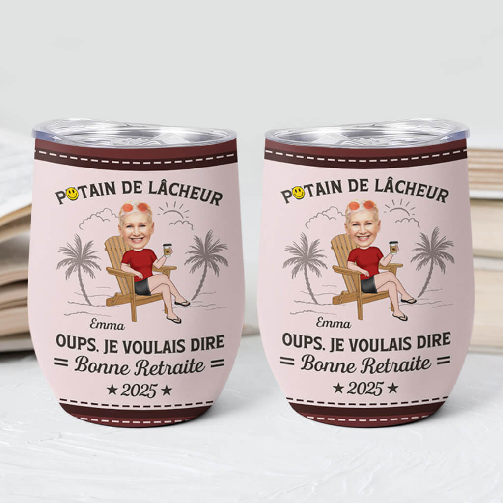 3955TFR2 mug isotherme 355ml personnalise oups je voulais dire bonne retraite  3955T348B