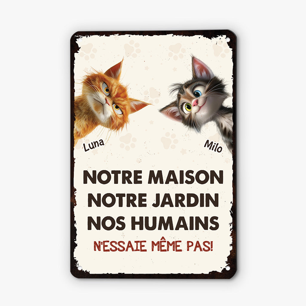 N'Essaie Même Pas Version Chat - Cadeau Personnalisé | Plaque En Métal