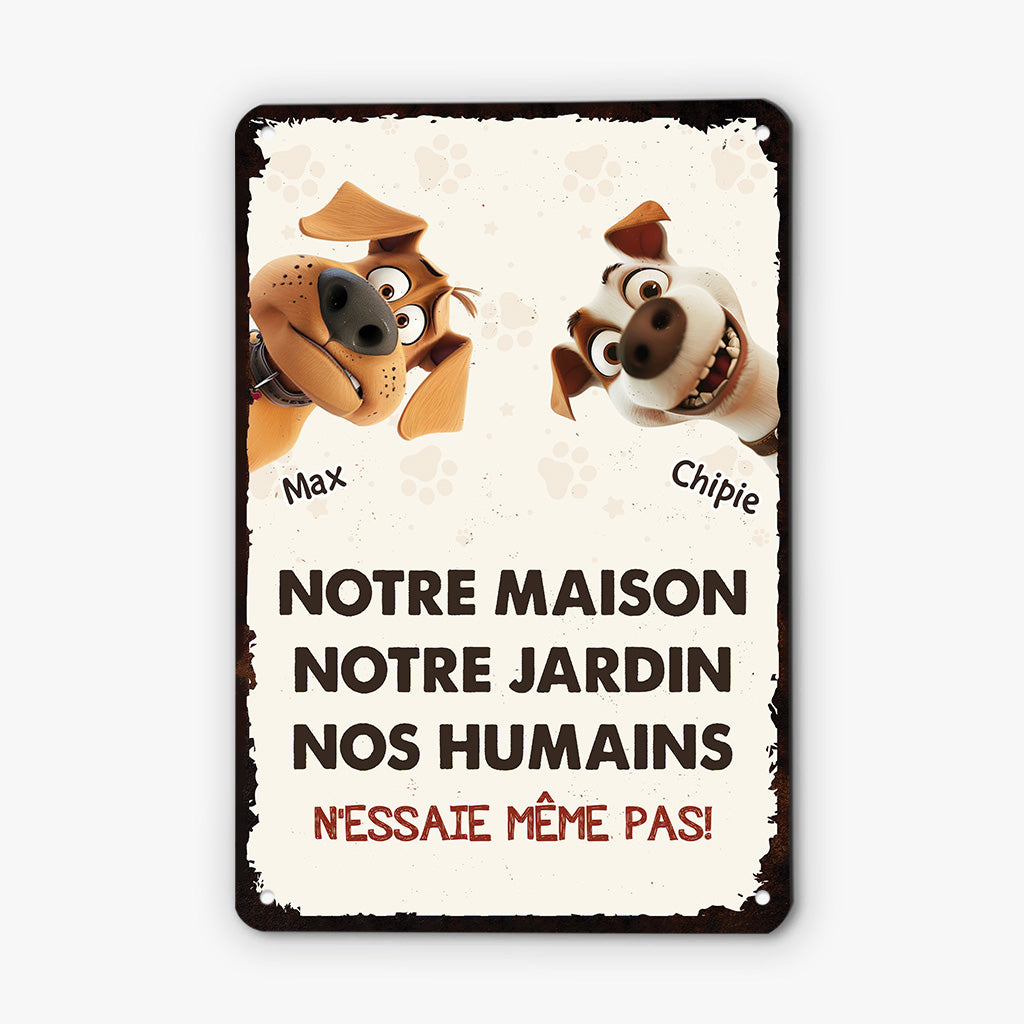 N'Essaie Même Pas Version Chien - Cadeau Personnalisé | Plaque En Métal