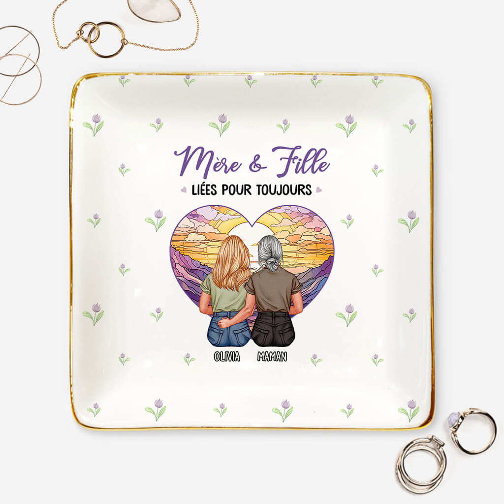 Maman Et Fille Liées Pour Toujours - Cadeau Personnalisé | Coupelle Bijoux