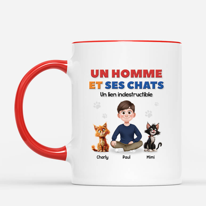3976MFR2 mug personnalise animaux fille et chats 3976M9H0D