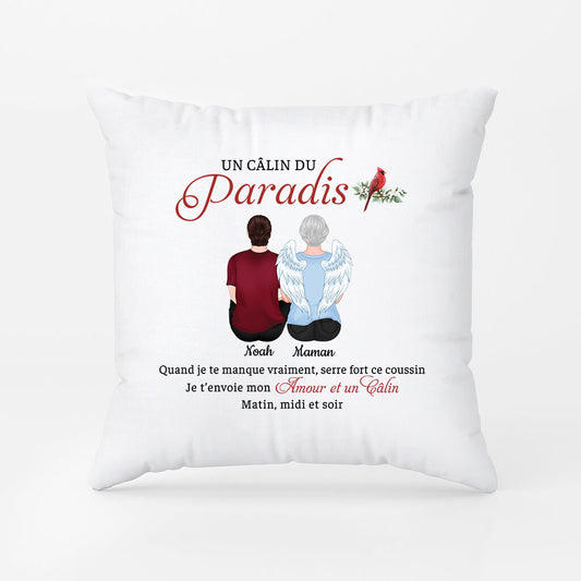 3986PFR2 coussin personnalise maman un calin du paradis 3986P648A