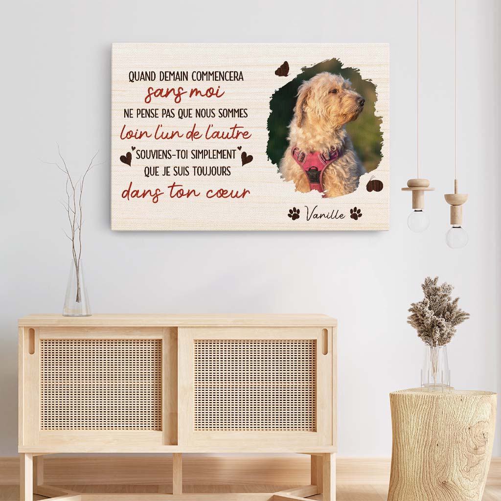 3988CFR3 toile personnalisee quand demain commencera cadeau commomeratif chien 3988ctt5c