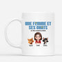 4003MFR1 mug personnalise chat une fille et son chien design cartoon 4003MTK0D