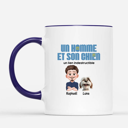 4003MFR2 mug personnalise chien une fille et son chien design cartoon 4003MTK0C
