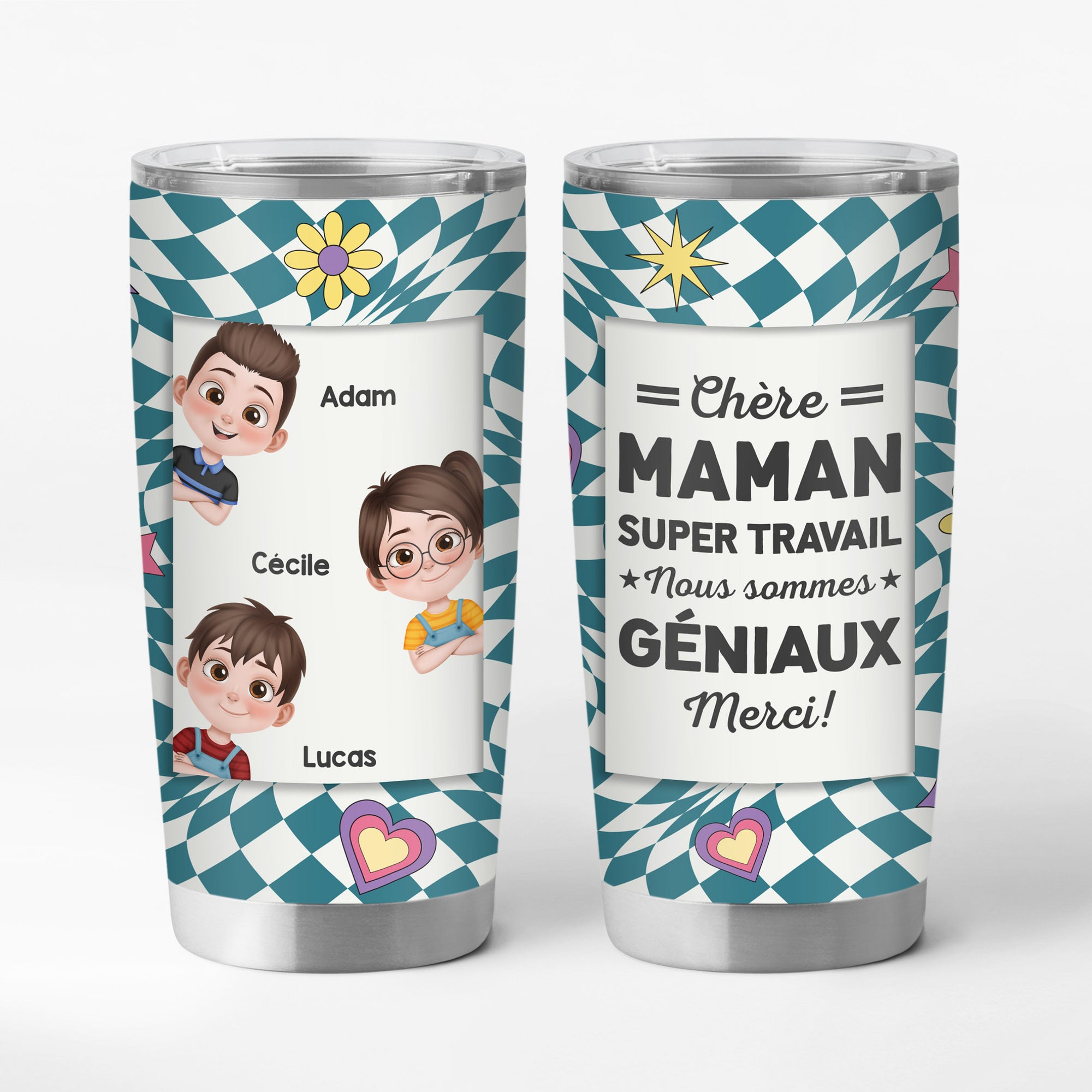 Chère Maman, Super Travail - Cadeau Personnalisé | Mug Isotherme 590ml