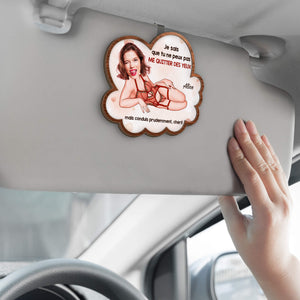 4008GFR2 clip pare soleil de voiture personnalise pour couple conduis prudemment cheri 4008G5Q8G