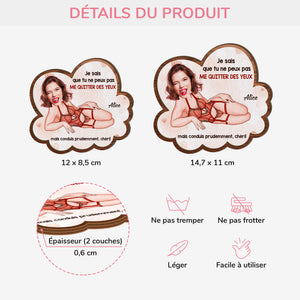 4008GFR4 clip pare soleil de voiture personnalise pour couple conduis prudemment cheri 4008G5Q8G