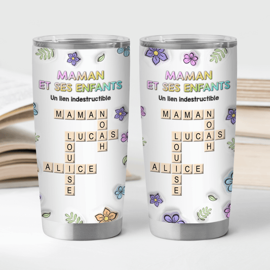 4010TFR2 effet dimpression 3d mug isotherme 590ml personnalise maman et ses enfants mots croises 4010T5N5A