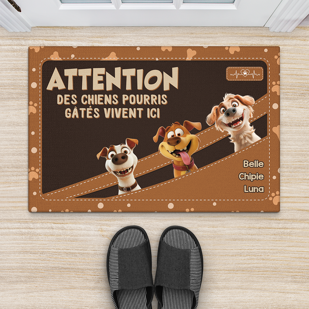 4011DFR2 tapis personnalise des chiens pourris gates design cuir 4011d5n3c